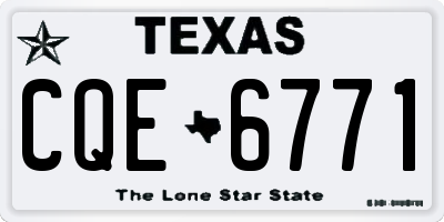 TX license plate CQE6771