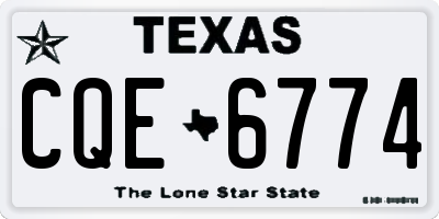 TX license plate CQE6774
