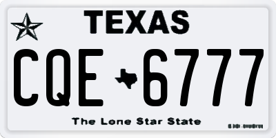 TX license plate CQE6777