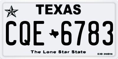 TX license plate CQE6783