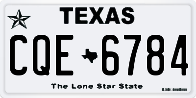TX license plate CQE6784