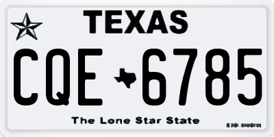 TX license plate CQE6785