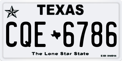 TX license plate CQE6786