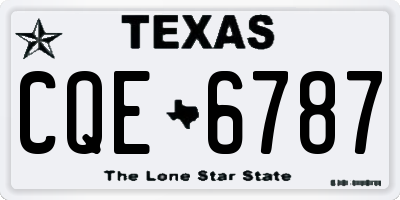 TX license plate CQE6787