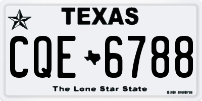 TX license plate CQE6788