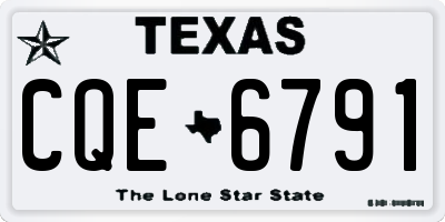 TX license plate CQE6791