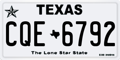 TX license plate CQE6792