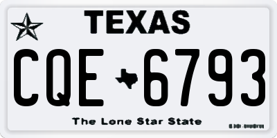 TX license plate CQE6793