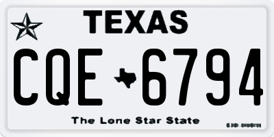 TX license plate CQE6794