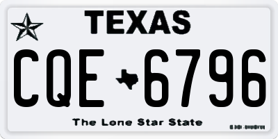 TX license plate CQE6796