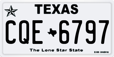 TX license plate CQE6797