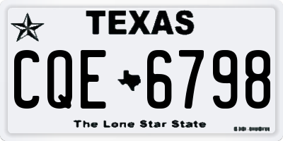 TX license plate CQE6798