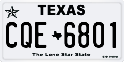 TX license plate CQE6801