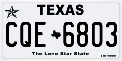 TX license plate CQE6803