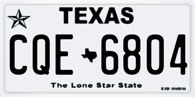 TX license plate CQE6804