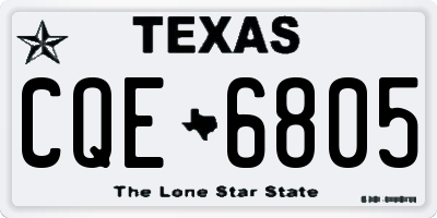 TX license plate CQE6805