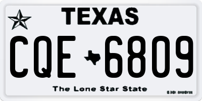 TX license plate CQE6809