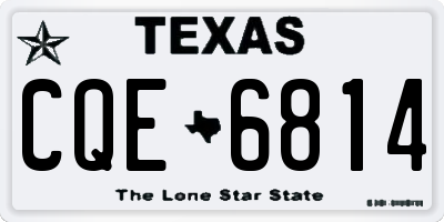 TX license plate CQE6814