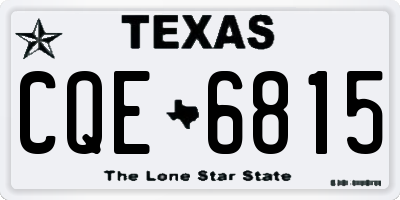 TX license plate CQE6815