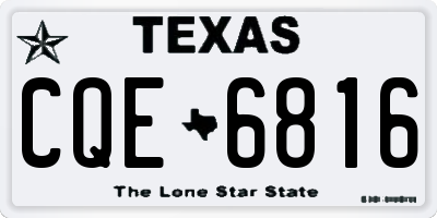 TX license plate CQE6816