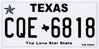 TX license plate CQE6818