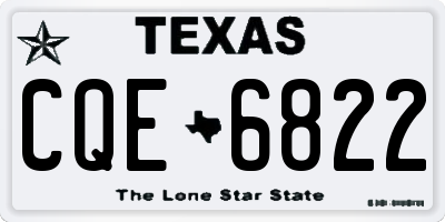 TX license plate CQE6822