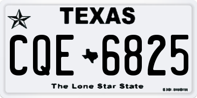 TX license plate CQE6825