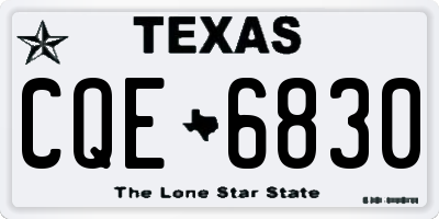 TX license plate CQE6830