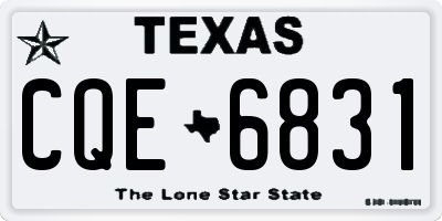 TX license plate CQE6831