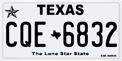 TX license plate CQE6832