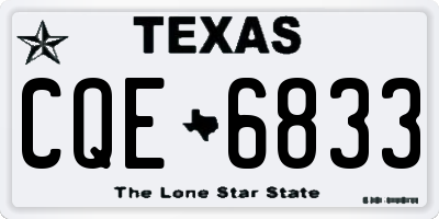 TX license plate CQE6833