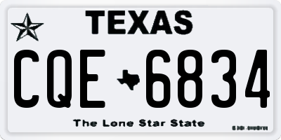 TX license plate CQE6834