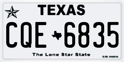 TX license plate CQE6835
