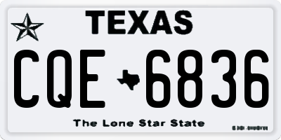 TX license plate CQE6836