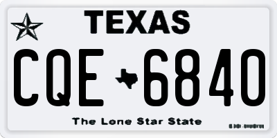 TX license plate CQE6840