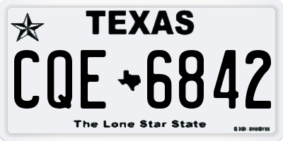 TX license plate CQE6842
