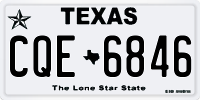 TX license plate CQE6846