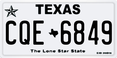 TX license plate CQE6849