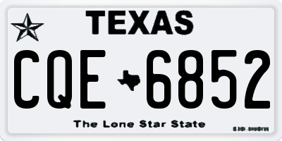 TX license plate CQE6852