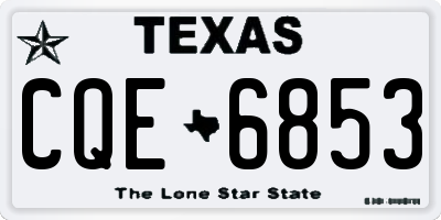 TX license plate CQE6853