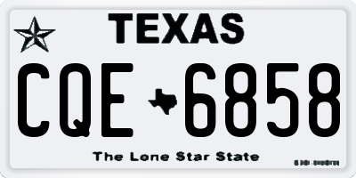 TX license plate CQE6858