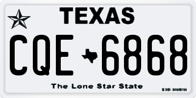TX license plate CQE6868