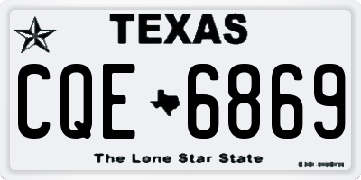 TX license plate CQE6869