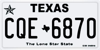 TX license plate CQE6870