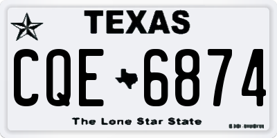 TX license plate CQE6874