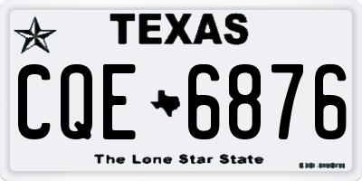 TX license plate CQE6876