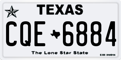 TX license plate CQE6884