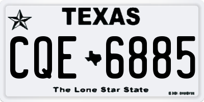 TX license plate CQE6885
