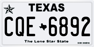 TX license plate CQE6892