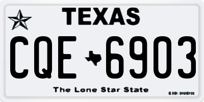 TX license plate CQE6903